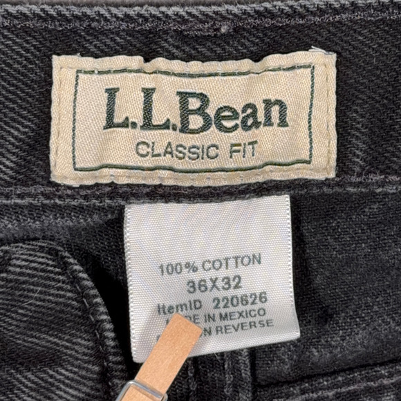 LL Bean Jeans Mens 34x30 Black Classic Fit Denim Outdoor Cotton Gorpcore Y2K - Picture 5 of 9